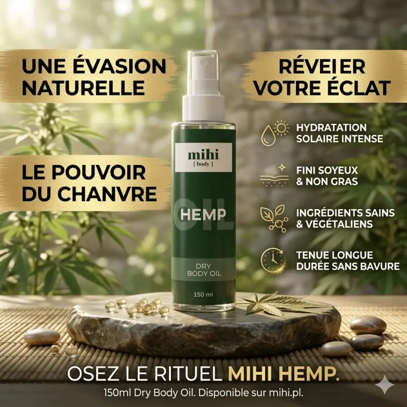 Nourrissez votre peau en profondeur avec l'Huile Sèche au Chanvre 