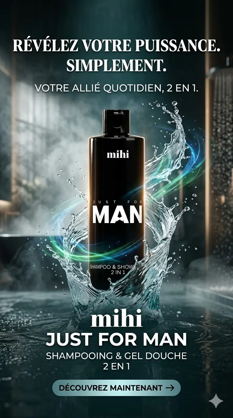 Just for MAN. Shampooing et gel douche 2en1