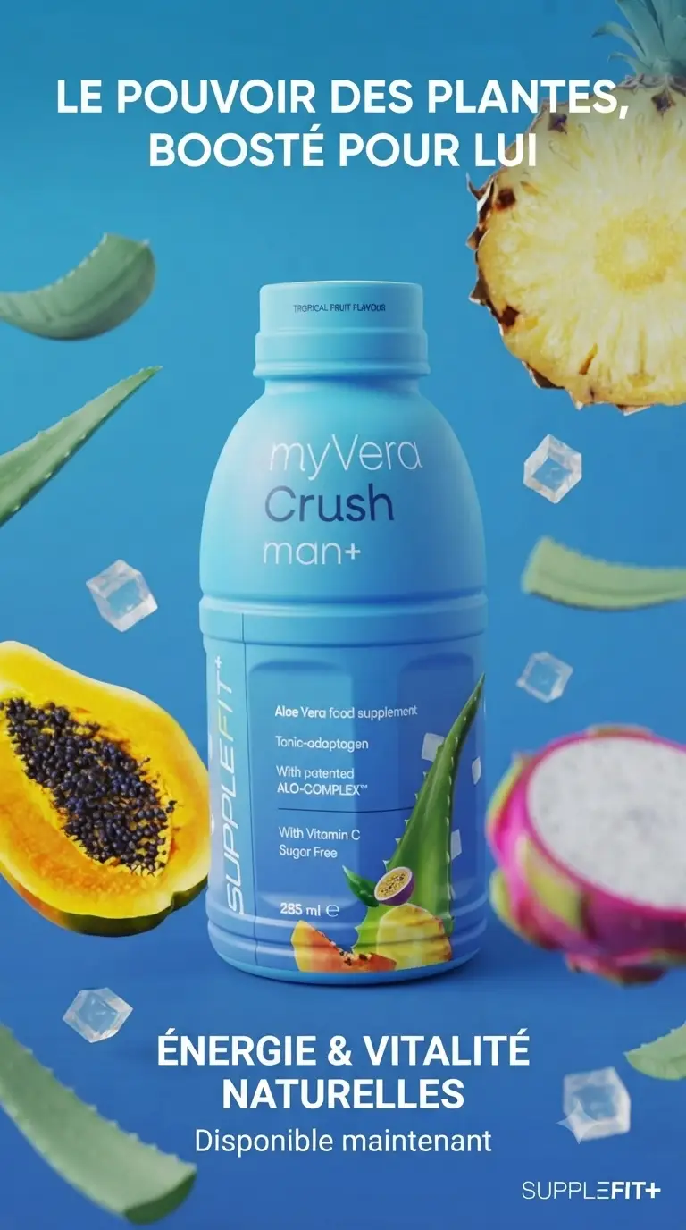 Découvrez myVera Crush man+, le boost d'énergie 100 % naturel