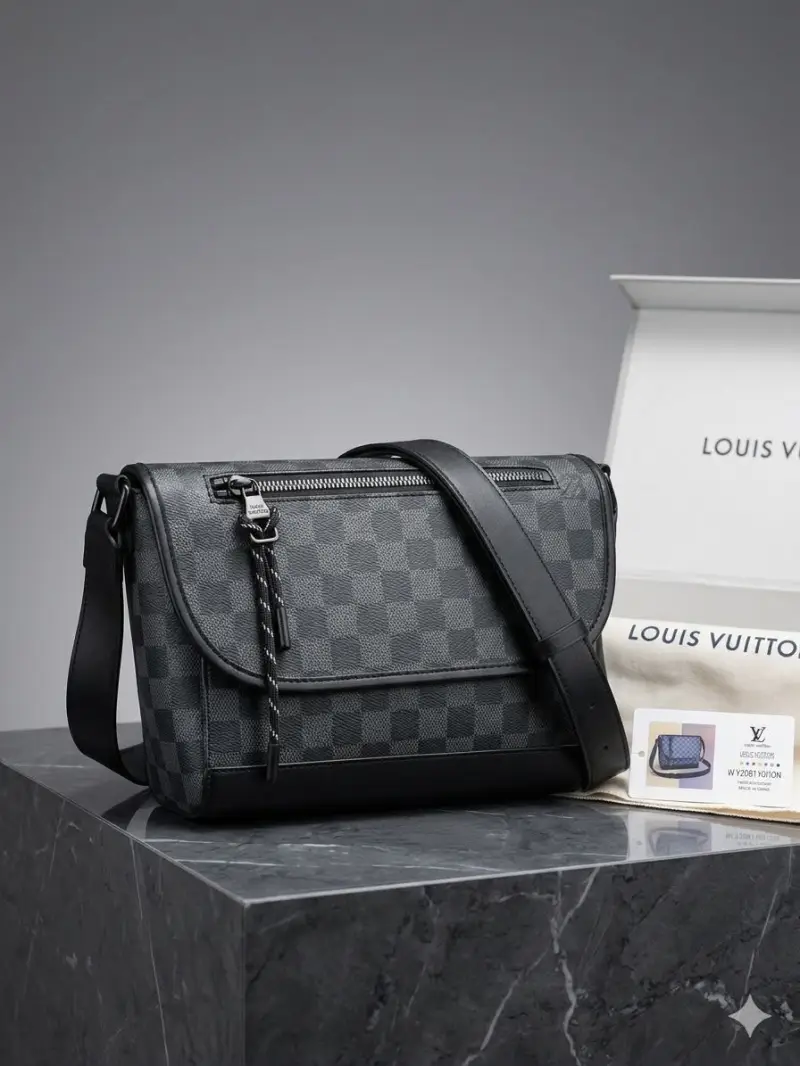Sac Bandoulière Damier Noir – Élégance Urbaine Premium