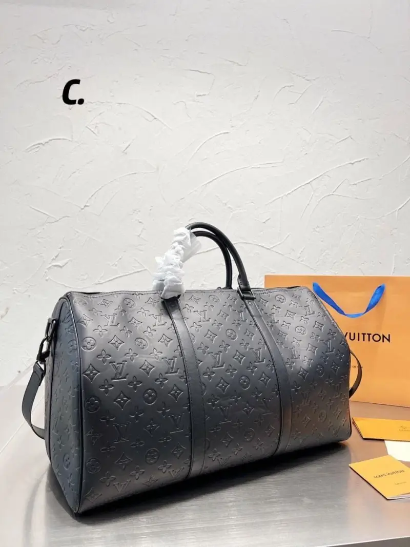 Sac de Voyage Noir Embossé – Grand Format Premium