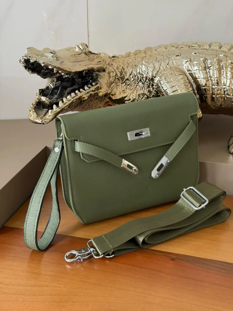 Sac Bandoulière Élégant Vert Kaki